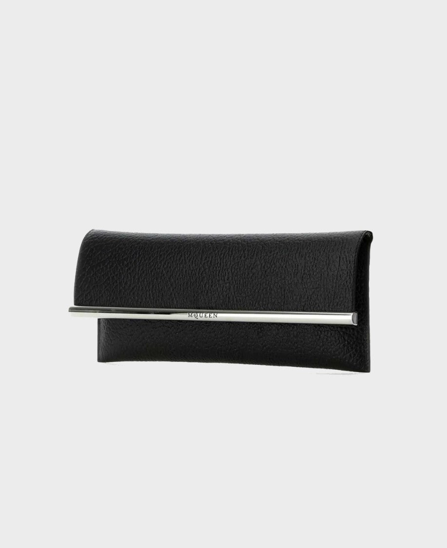 Alexander Mcqueen Structured Black Bag With Metallic Accent