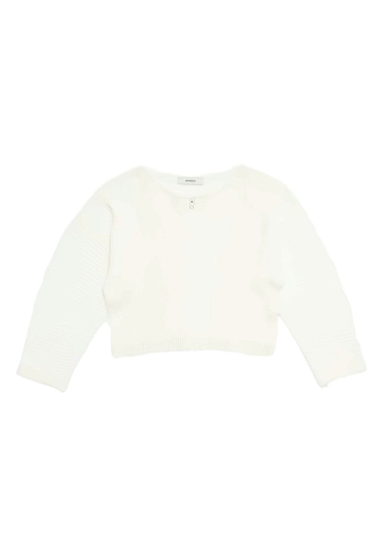 Amomento Cropped Ribbed Cardigan With Front Zipper Closure