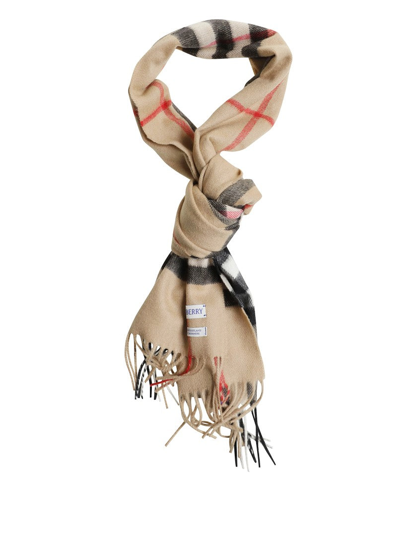 Burberry Classic Check Pattern Scarf With Fringed Edges