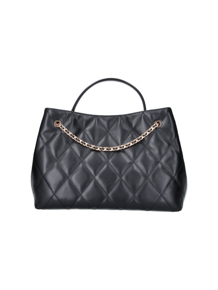 Tory Burch Black Fleming Quilted Leather Tote Bag