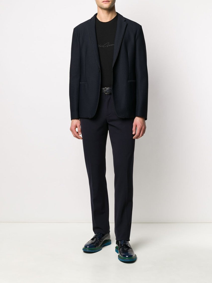 Giorgio Armani Subtle Signature Print Black T-Shirt