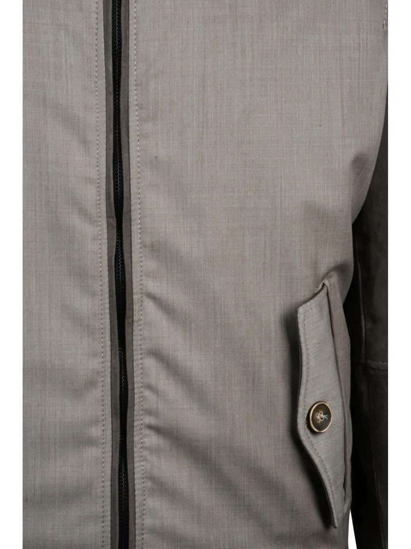 Les Malia Couture Structured Wool And Faux Leather Casual Jacket