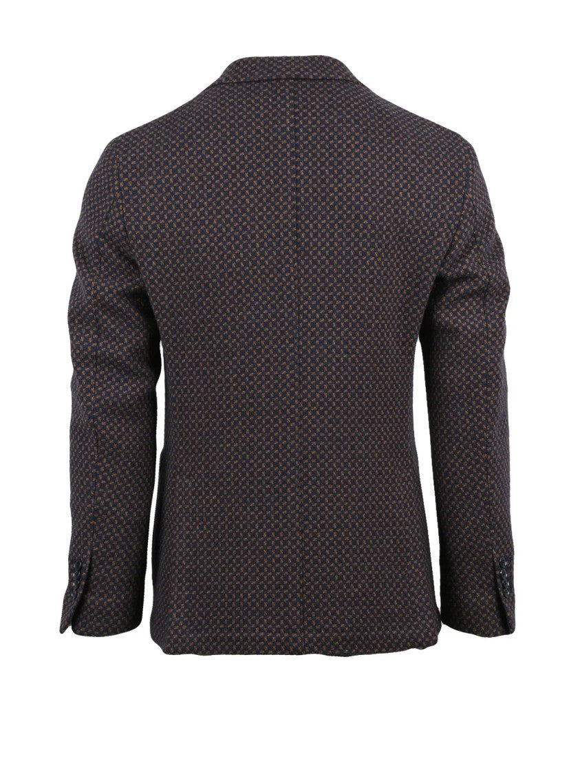 Luigi Bianchi Textured Rounded Jacket With Classic Lapel And Dual Pockets