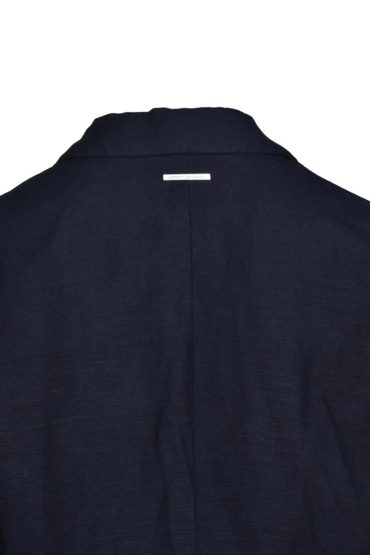 Armani Exchange Linen Viscose Blazer - Blue