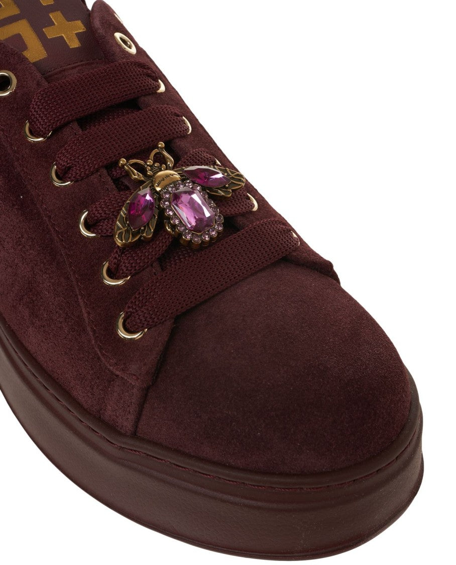 Gio+ Pia422a Suede Platform Sneakers With Decorative Eyelets