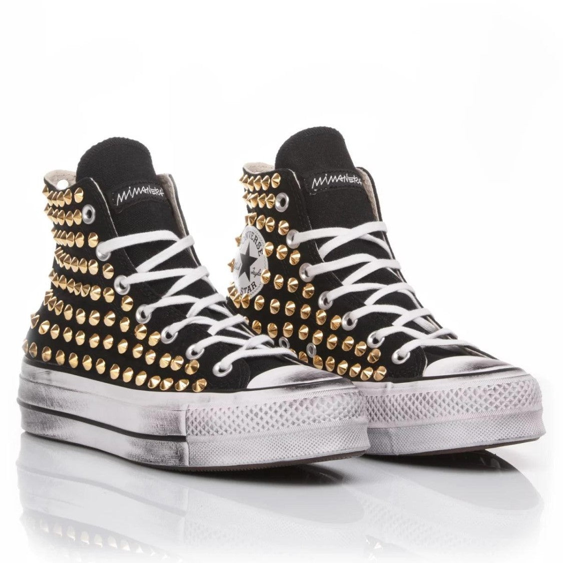 Converse Platform Black Gold Studs