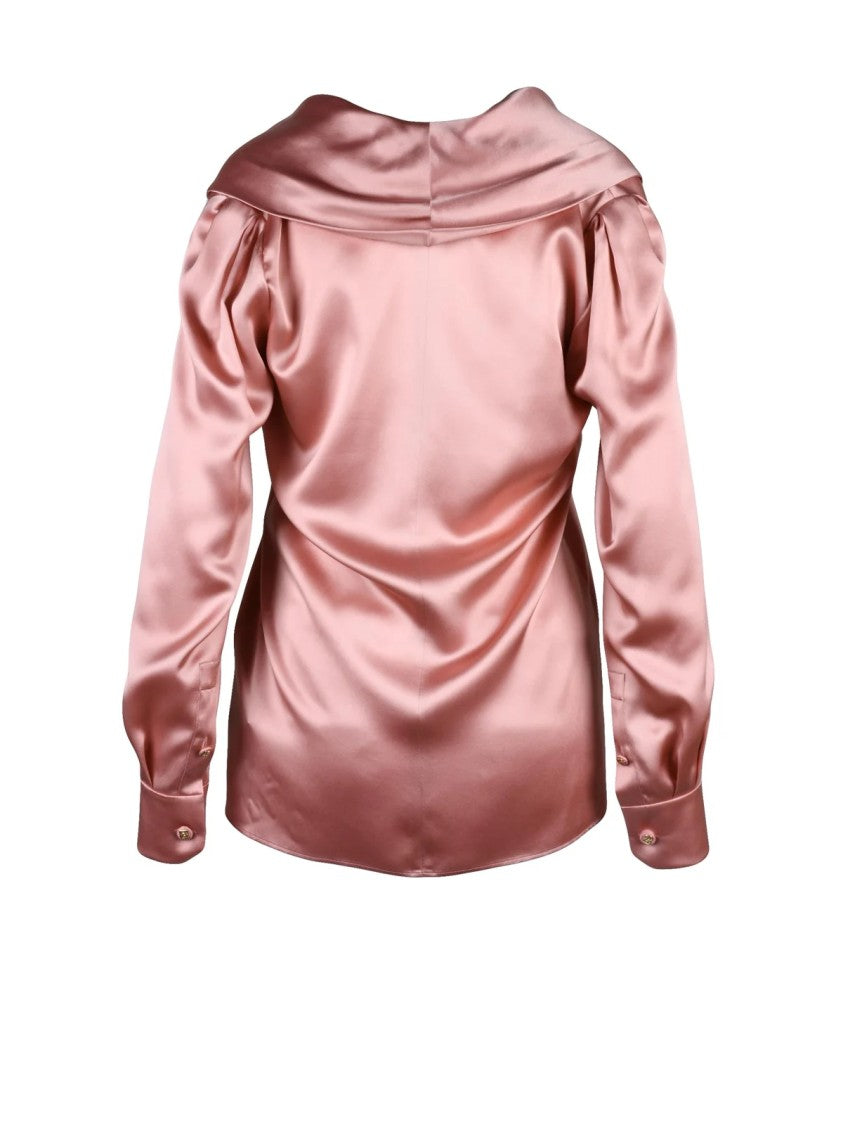 Dolce & Gabbana Pink Silk Satin Blouse