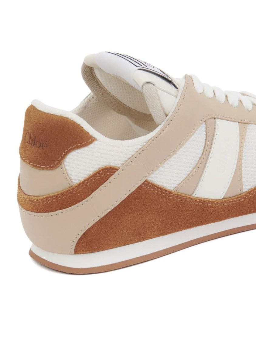 Chloé Kick Suede Mesh Low-Top Sneakers