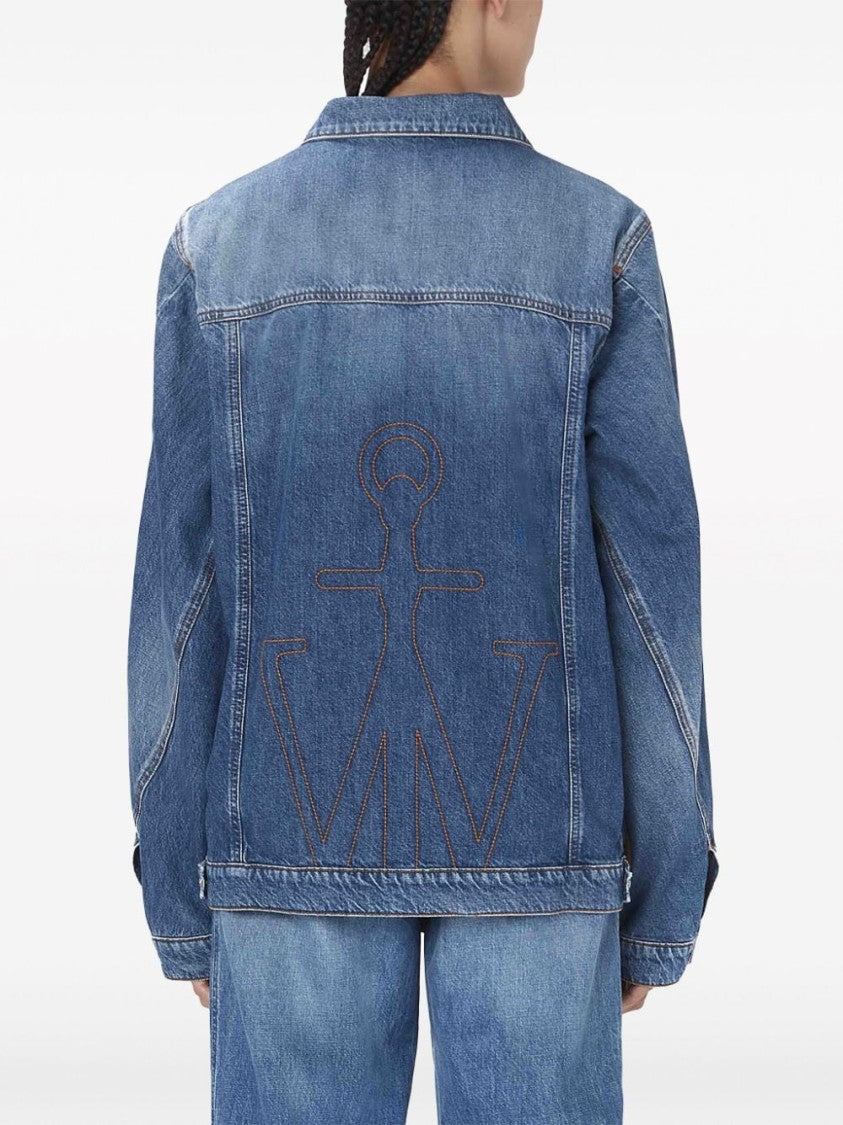 J. W. Anderson Anchor-Logo Deconstructed Denim Jacket