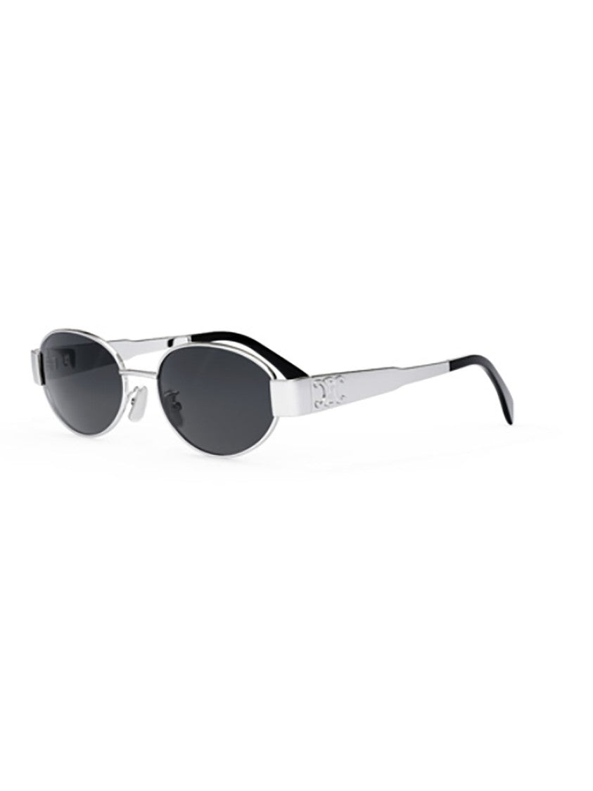 Celine Cl40235u Oval-Frame Polished Metallic Sunglasses