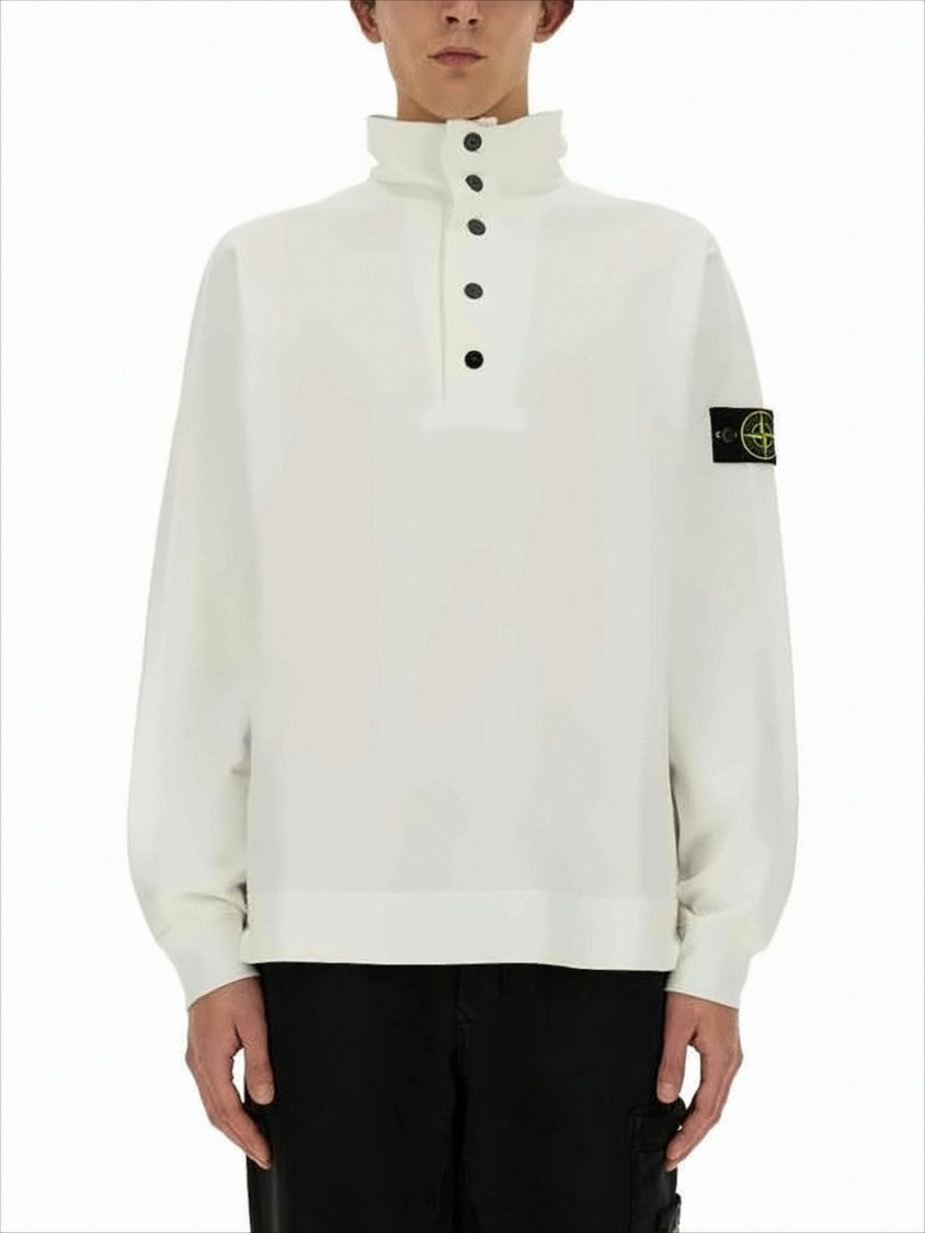 Stone Island High Buttoned Turtleneck Sweater