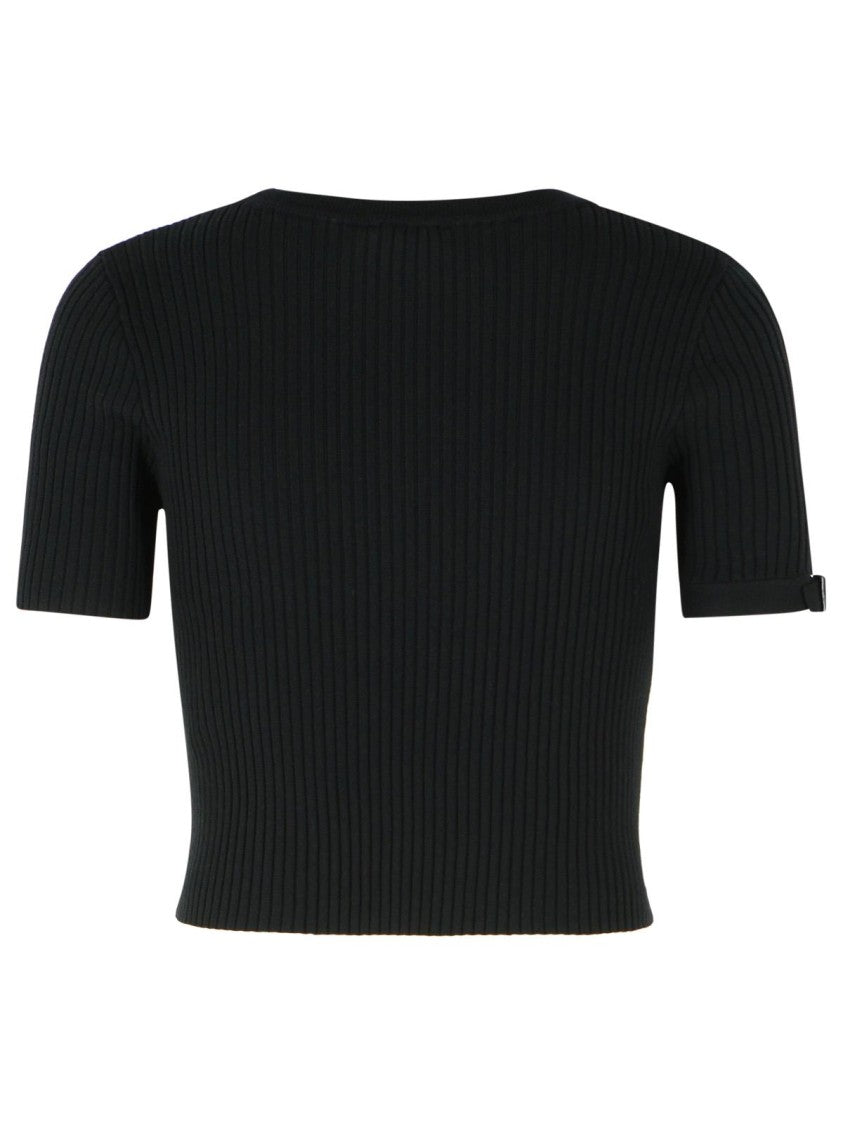 Courrèges Black Viscose Blend T-Shirt