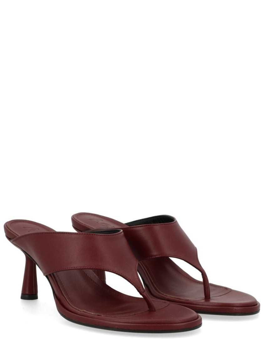 Aeydē Neutrals Refined Flared Heel Thong Sandals