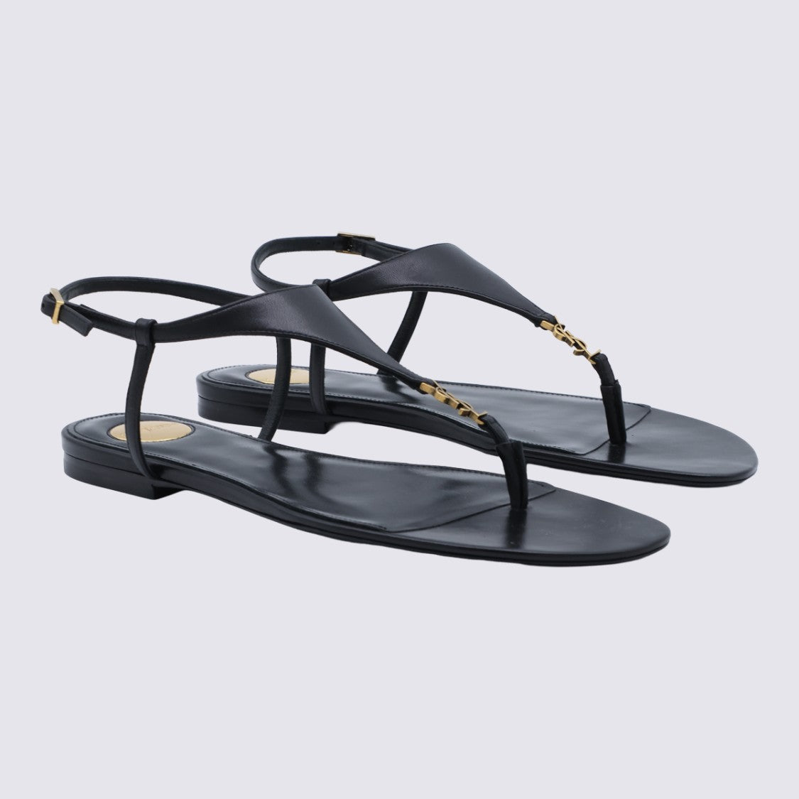 Saint Laurent Minimalist Black Leather Sandals