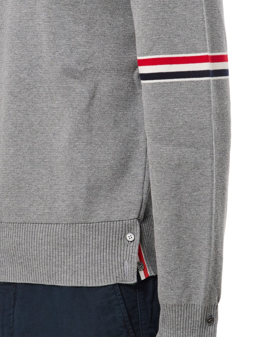Thom Browne Crewneck Pullover With Stripe Detail