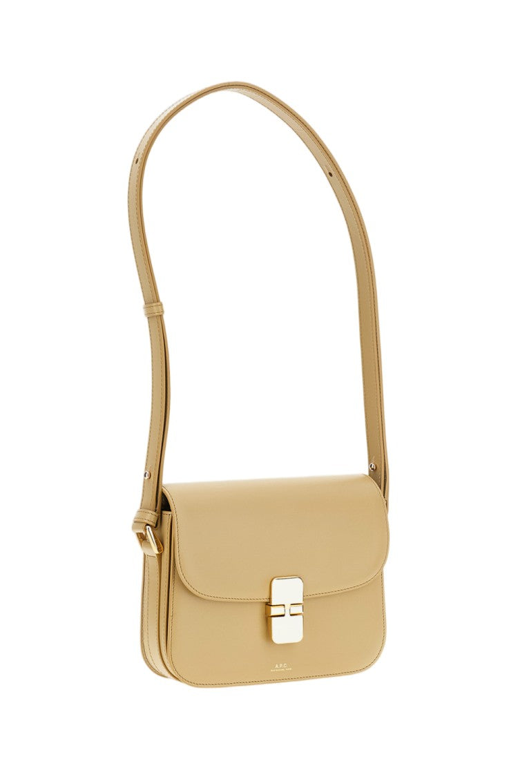 A.P.C. Rectangular Beige Shoulder Bag With Adjustable Strap