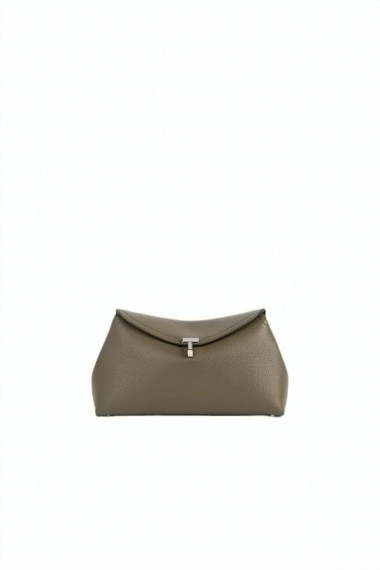 Totême Textured Leather Shoulder Bag With Fold-Over Flap