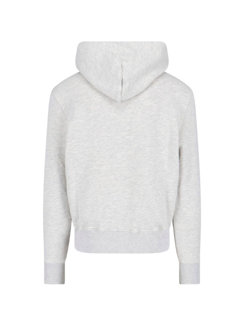 Autry Grey Drawstring Embroidered Hoodie