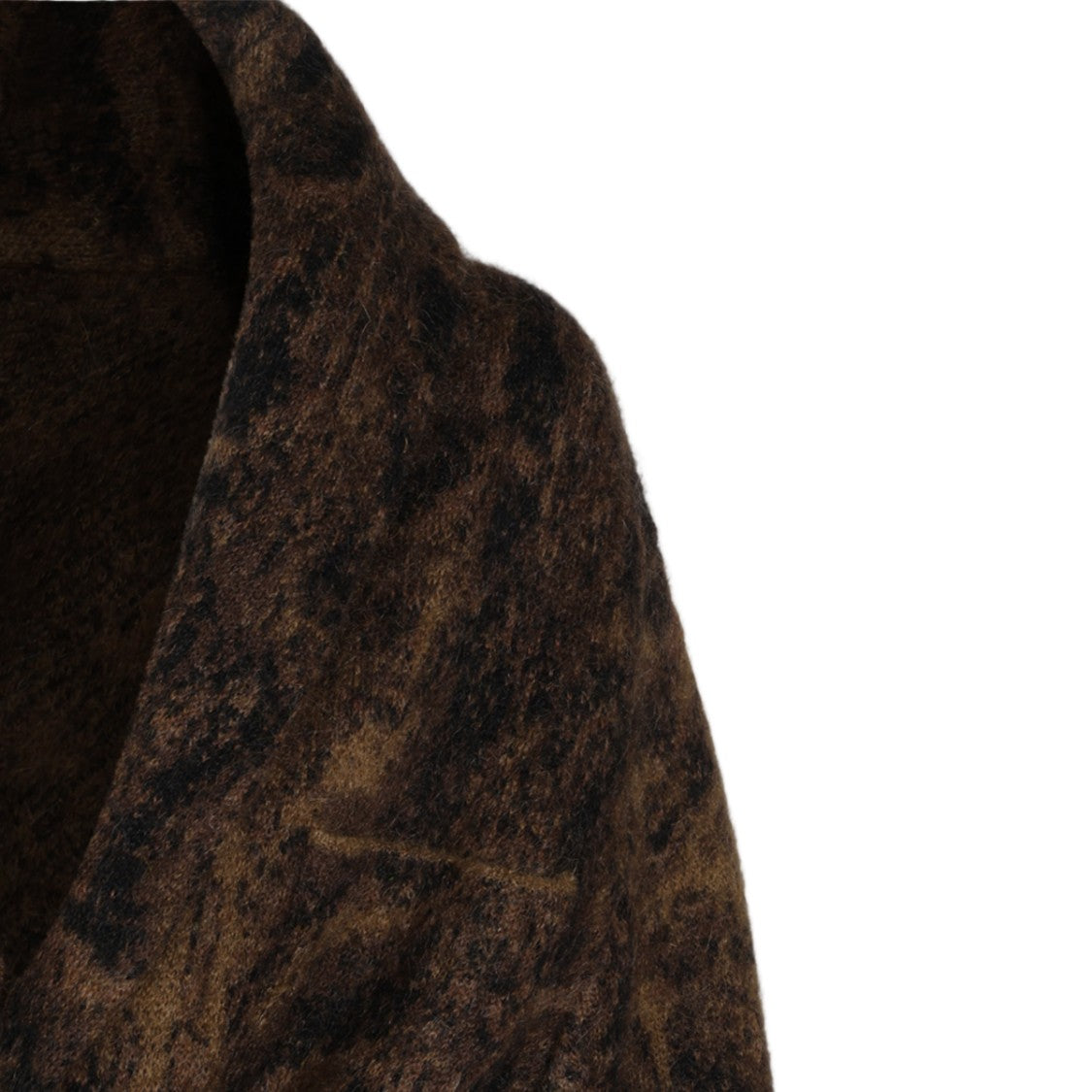 Etro Textured Shawl Collar Sweater With Abstract Pattern And Belted Waist
