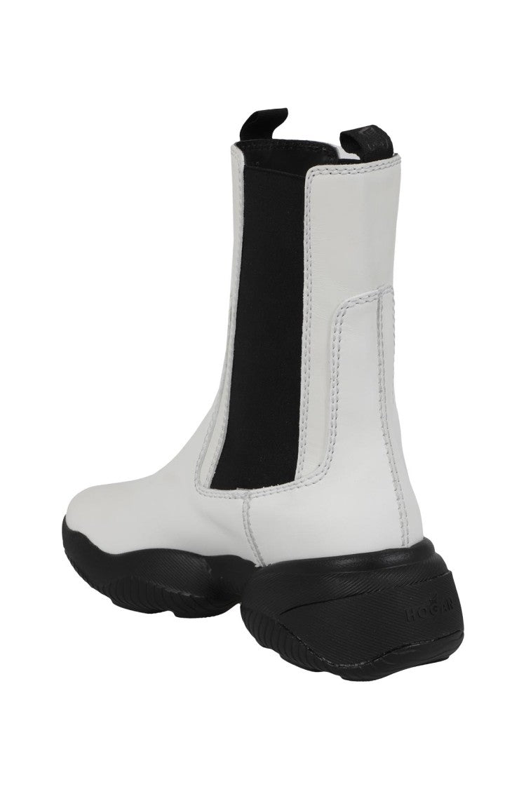 Hogan Rounded Toe Leather Boots