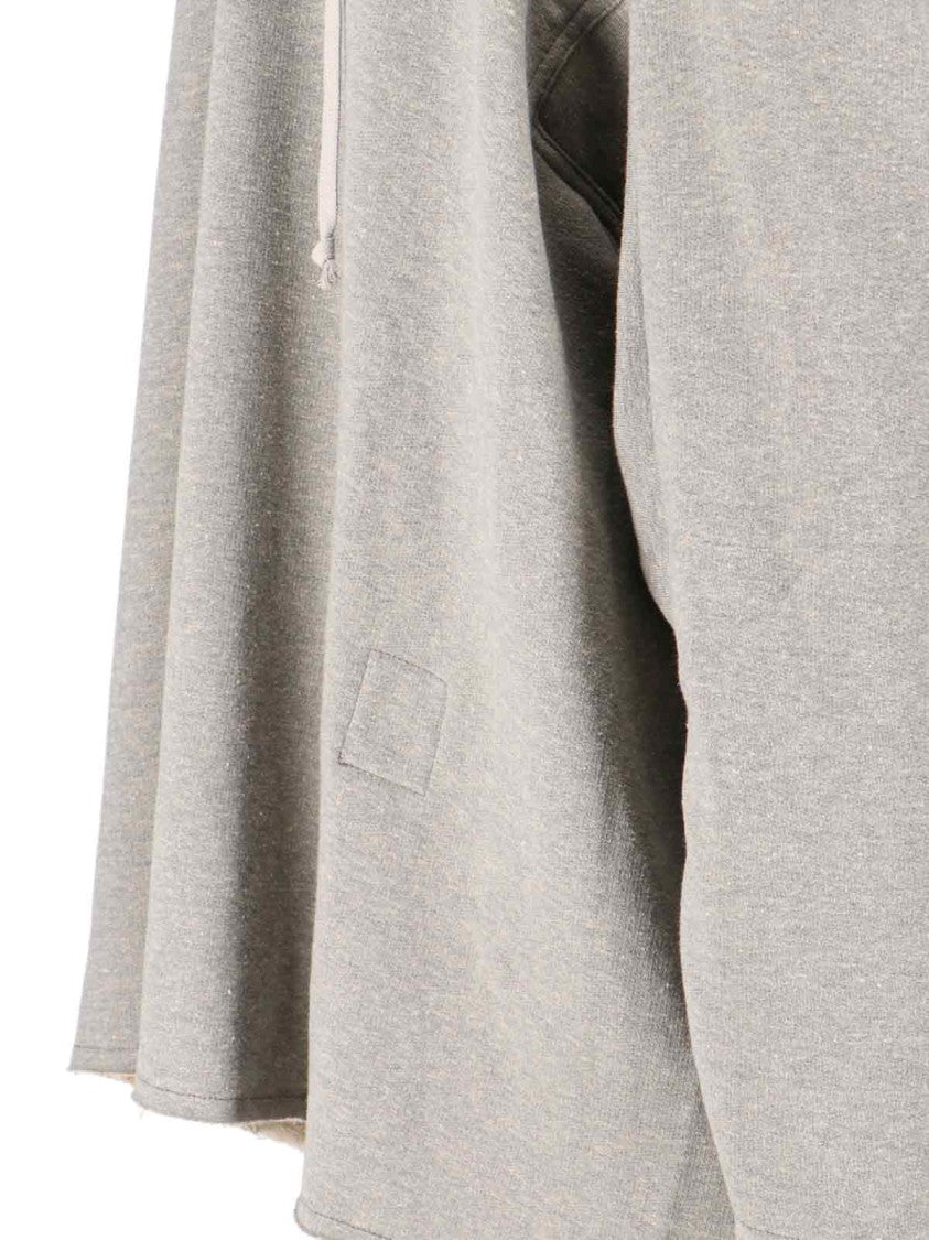 Drkshdw By Rick Owens Heather Grey Loose-Fitting Hoodie With Contrasting Interior