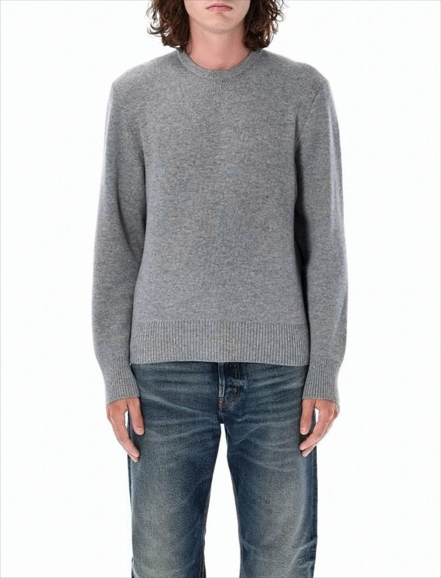 Thom Browne Textured Knit Sweater With Vertical Tricolor Stripe
