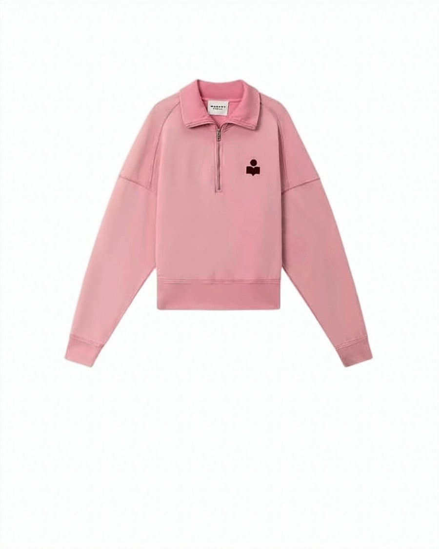 Isabel Marant Cropped Half-Zip Sweatshirt With Ribbed Detailing