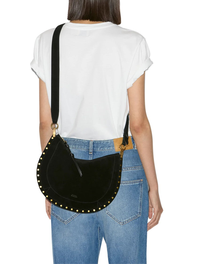Isabel Marant Crescent-Shaped Soft Suede Bag With Gold Accents