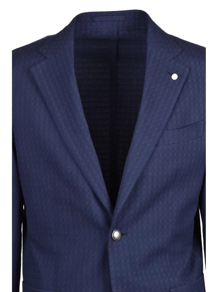 Luigi Bianchi Cotton Embroidered Jacket - Blue