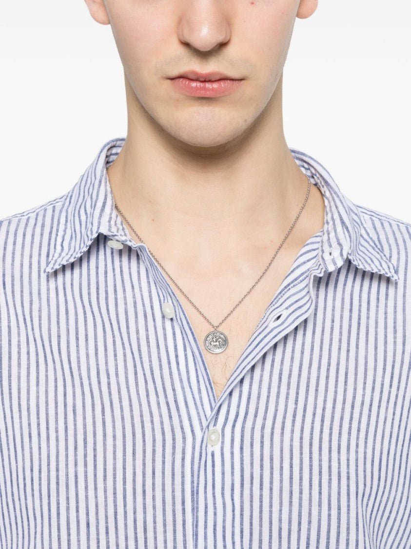 Woolrich Vertical Striped Long-Sleeved Shirt With Classic Collar And Buttoned Cuffs