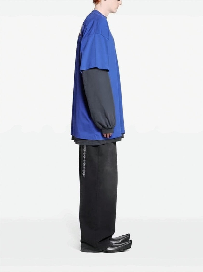 Balenciaga Boxy Fit Graphic Print T-Shirt In Vibrant Blue
