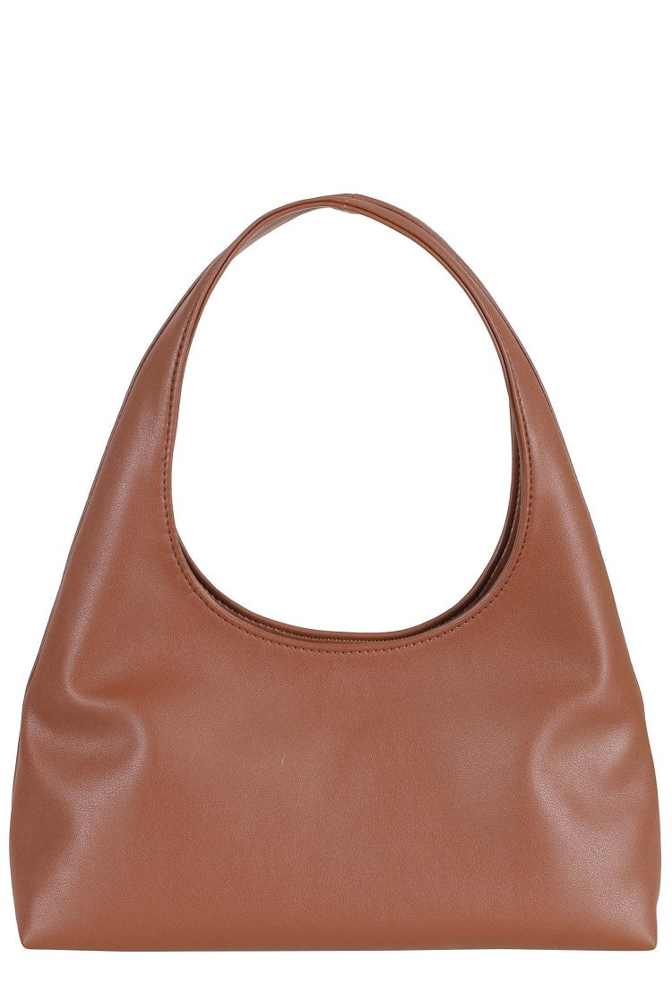 A.P.C. Brown Baby Ninon Shoulder Front-Logo Polyurethane Shoulder Bag