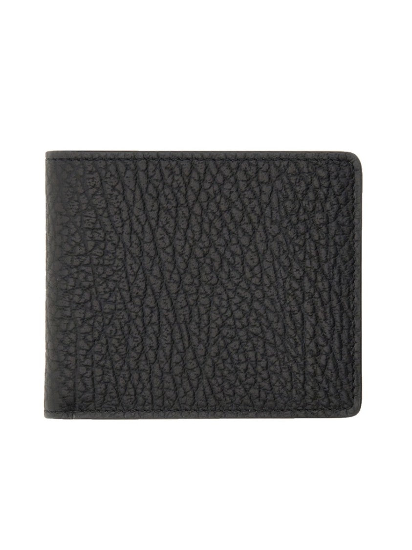 Maison Margiela Textured Logo Bifold Leather Wallet