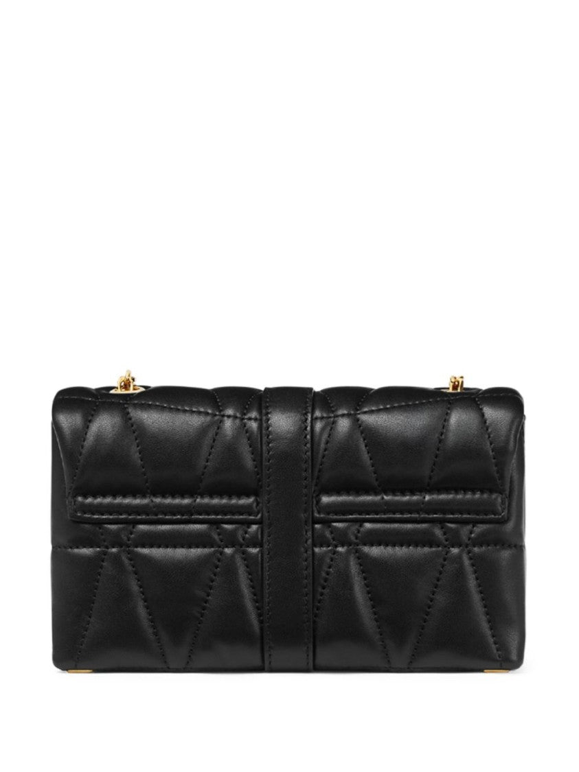 Versace Quilted Black Lambskin Foldover Bag