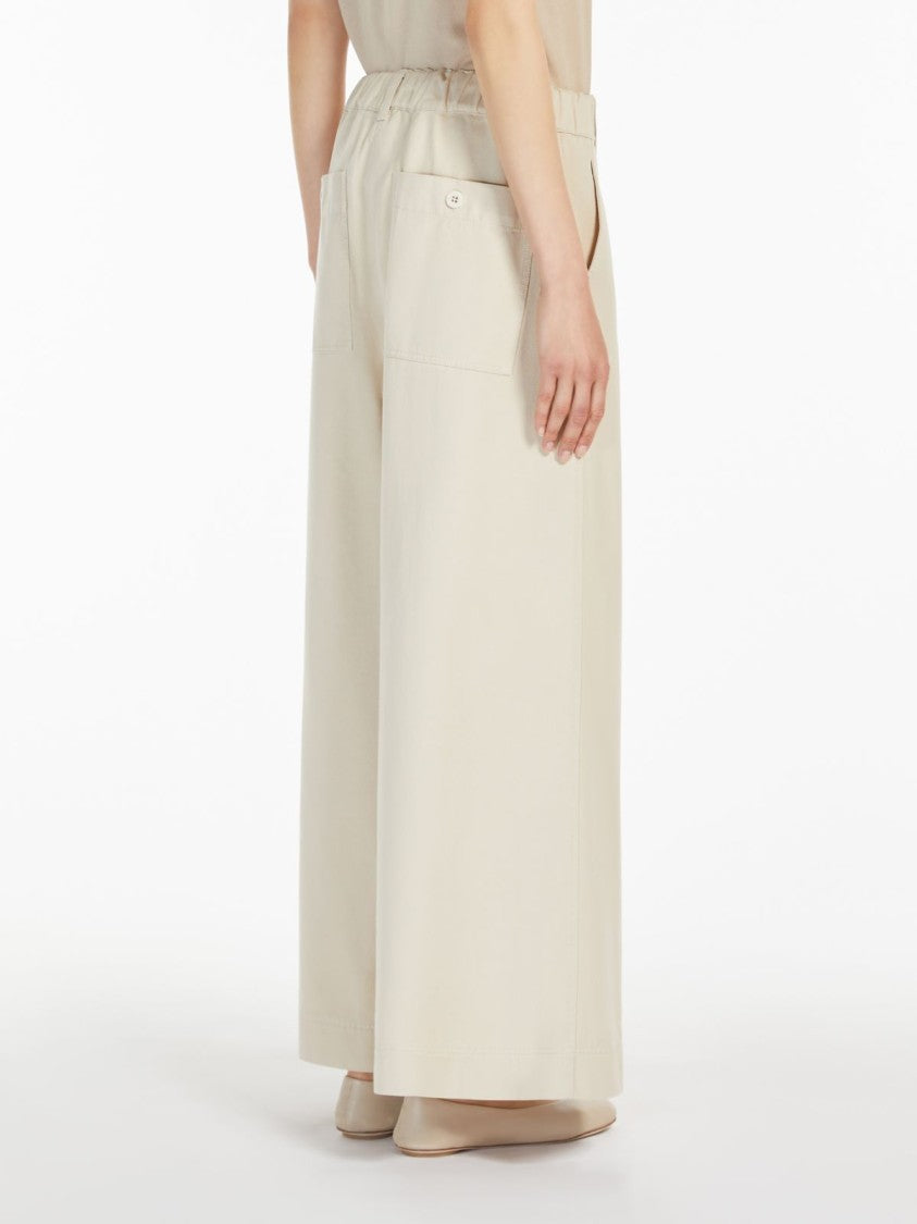 Max Mara Wide-Leg Pure Cotton Drill Pants