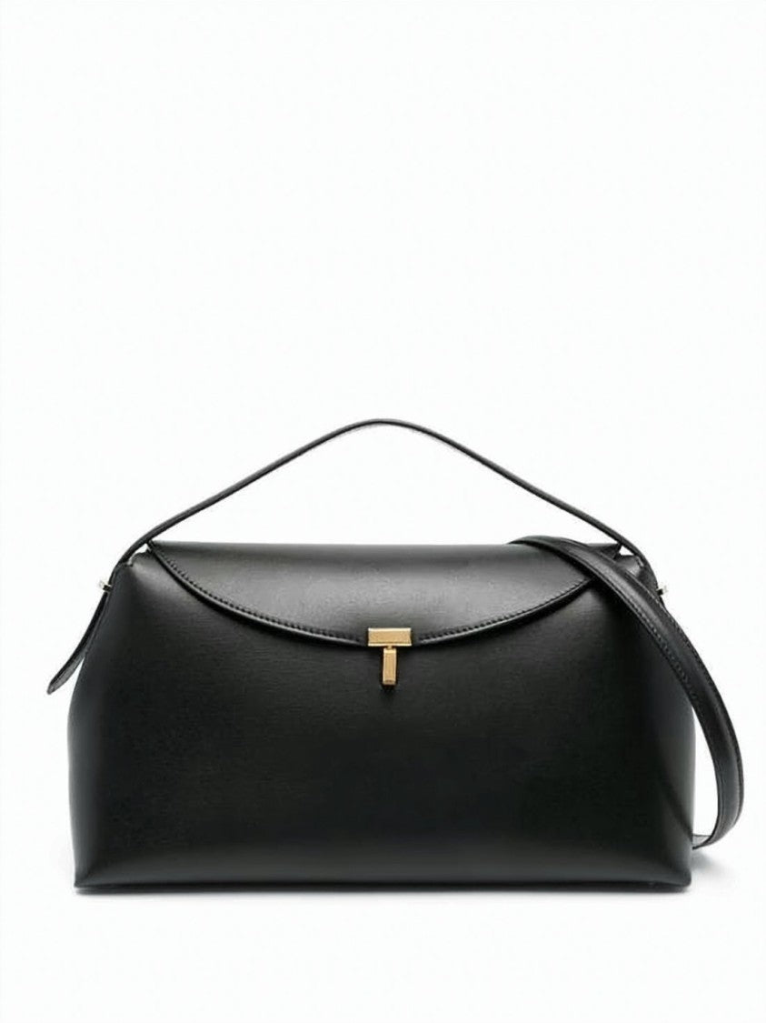 Totême Structured Black Calf Leather Shoulder Bag