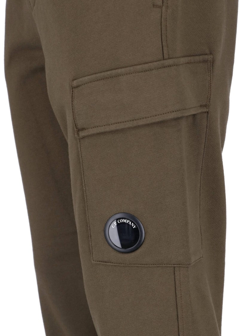 C.P. Company Green Diagonal Raised Cotton Sweatpants