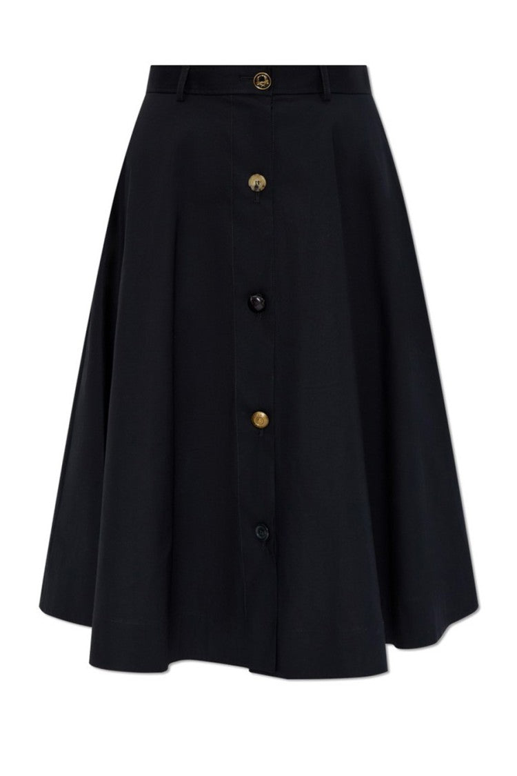 Moschino A-Line Black Skirt With Button-Down Front