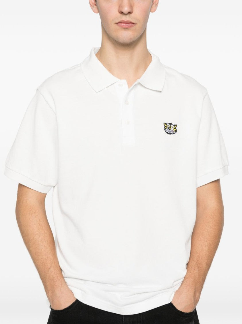 Kenzo Short-Sleeve Embroidered Tiger Silk Polo