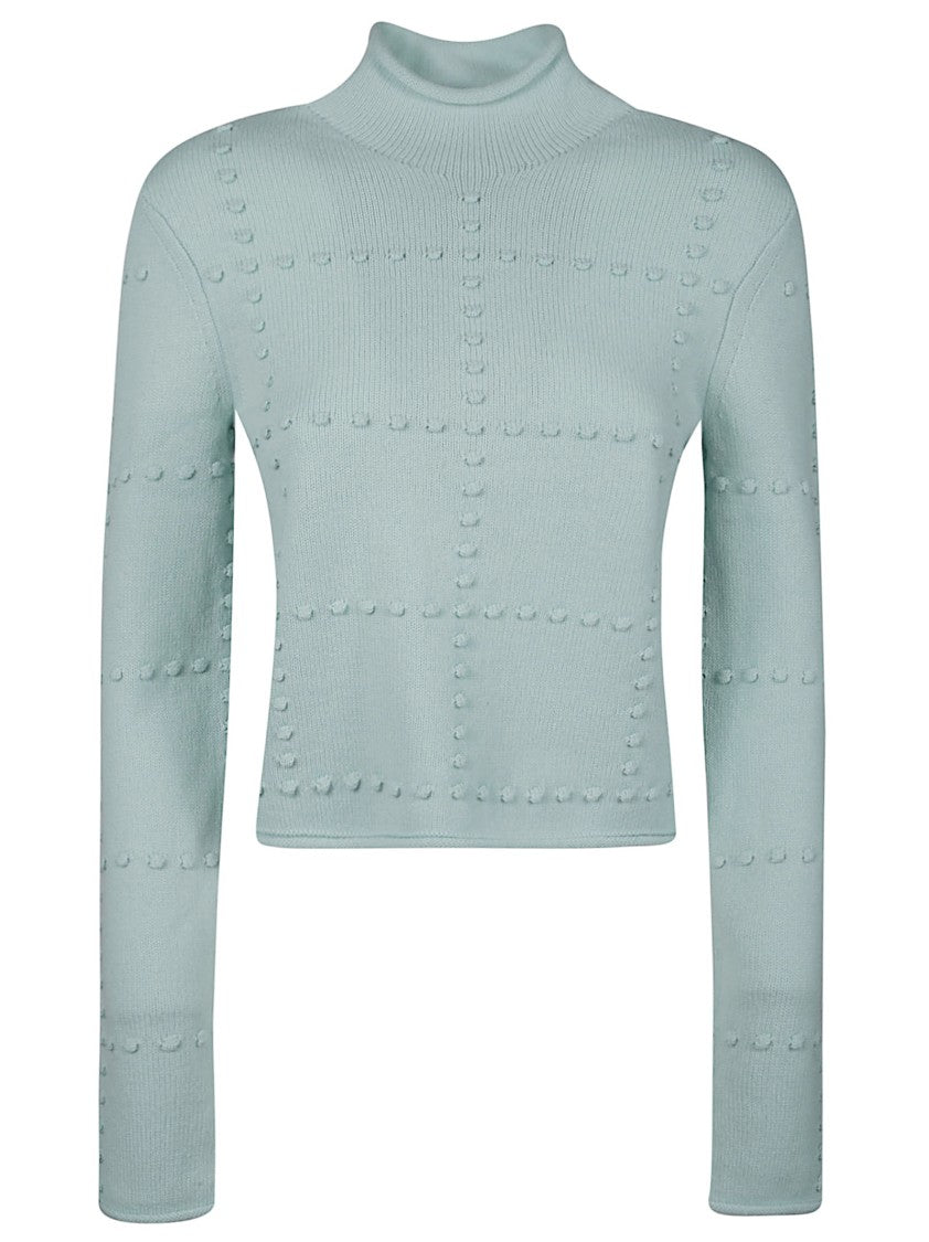 Guest In Residence Popcorn Cropped Textured Wool-Blend Turtleneck