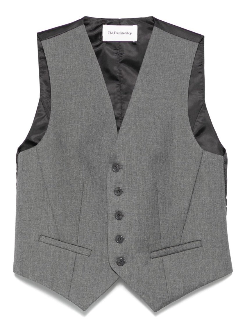 The Frankie Shop Tailored Grey Wool Blend Vest