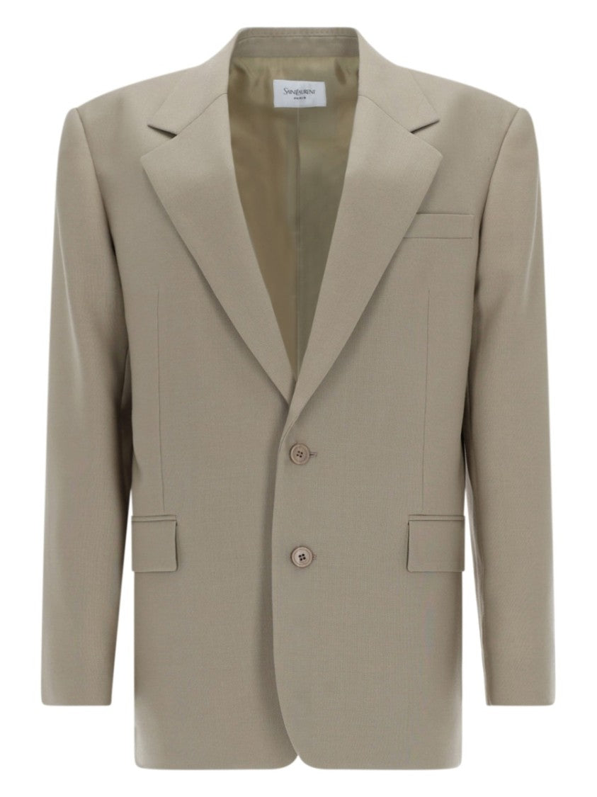Saint Laurent Structured Single-Breasted Wool-Silk Blazer
