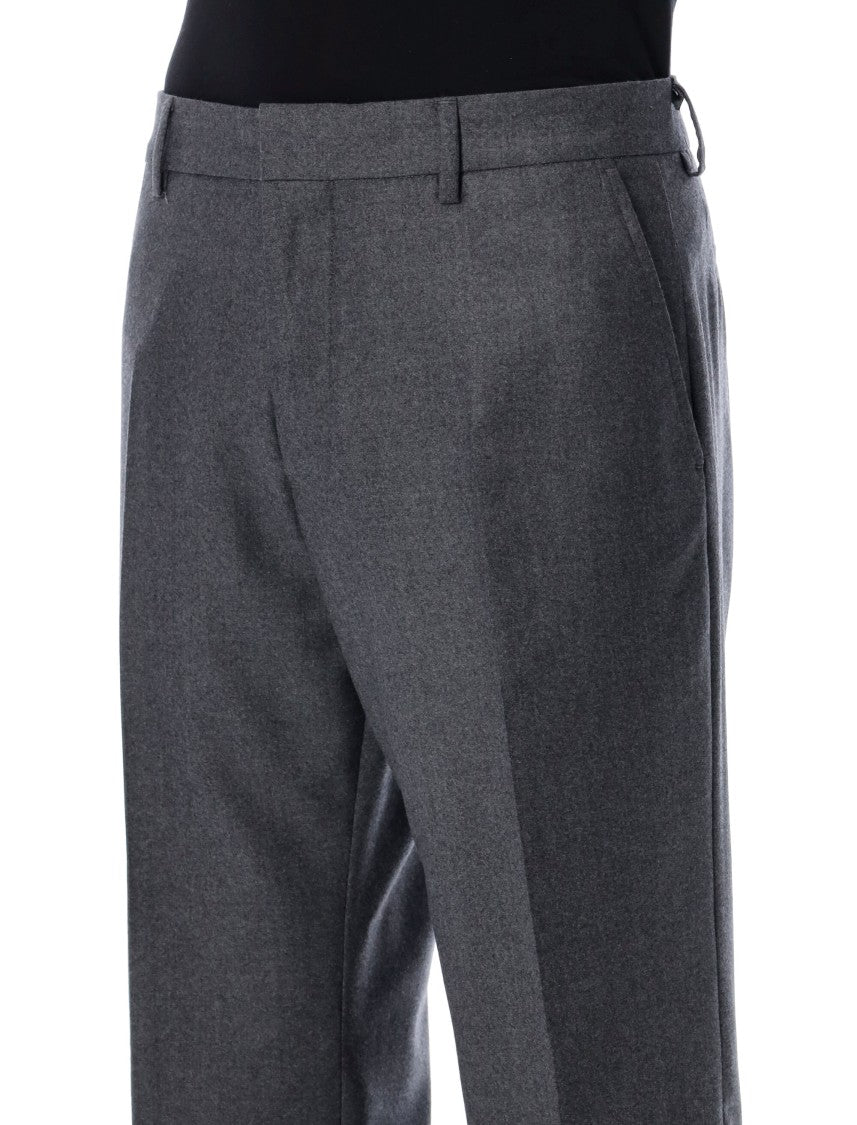Ami Paris Tailored Anthracite Wool Trousers With Refined Silhouette