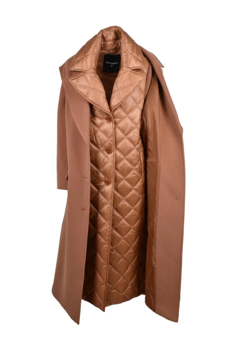 Patrizia Pepe Long Convertible Coat - Brown