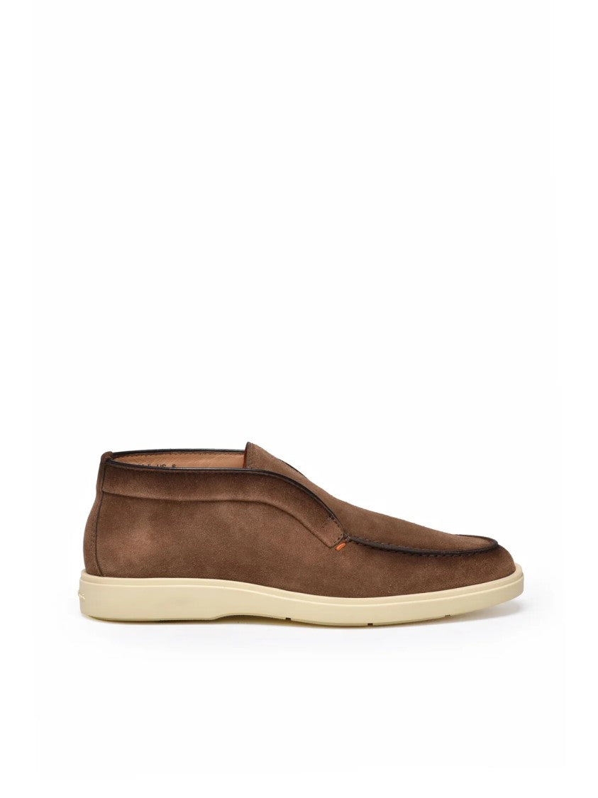 Santoni Suede Chukka Boots With Contrasting Rubber Sole