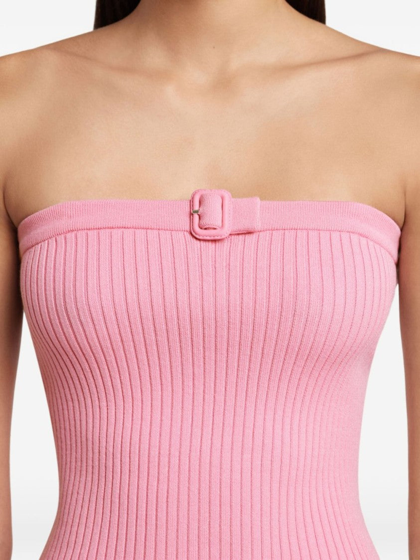 Courrèges Fitted Ribbed Knit Top With Adjustable Straps