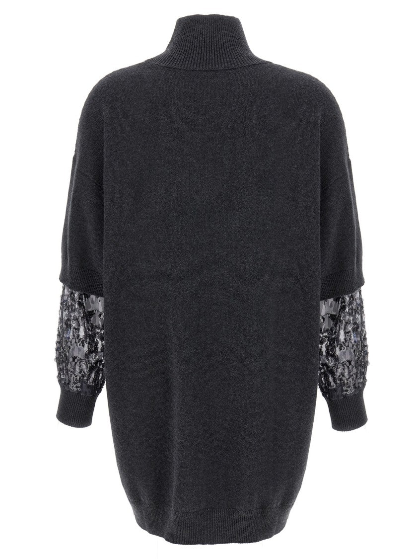 Brunello Cucinelli Sequin Sleeve Dress