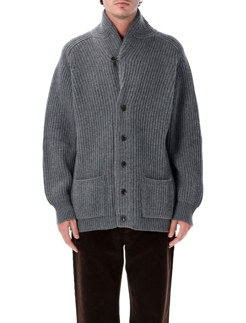 Filson Vertical Ribbed Wool Cardigan With Shawl Collar