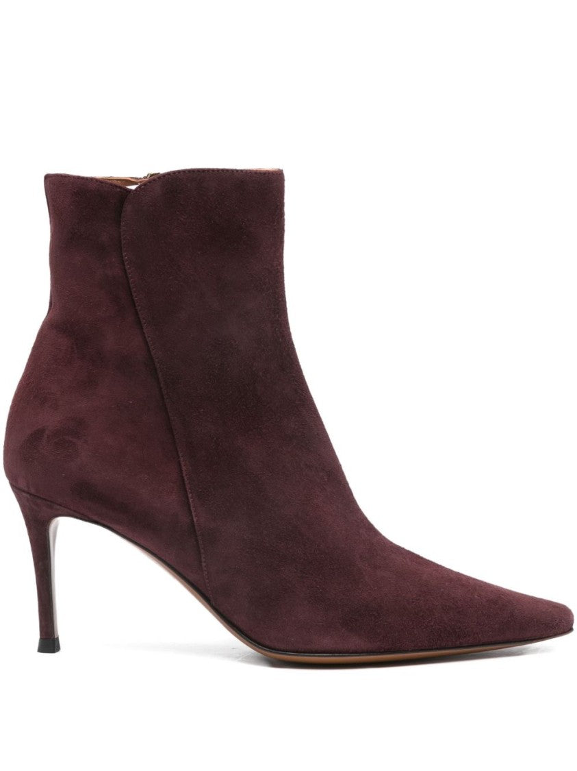 Roberto Festa Prune Silk And Nylon Ankle Boots