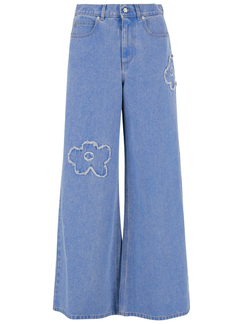 Marni Cotton Denim Jeans With Appliqués